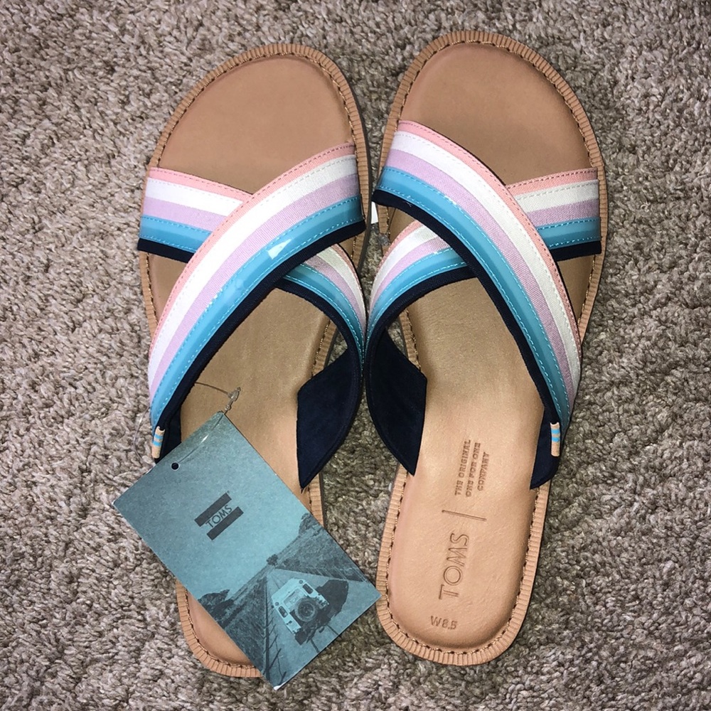 TOMS Vic sandal pastel colors NWT